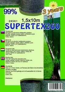 Árnyékoló háló SUPERTEX260 1,5x10m zöld 99%
