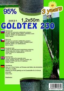 Árnyékoló háló GOLDTEX230 1,2x50m zöld 95%