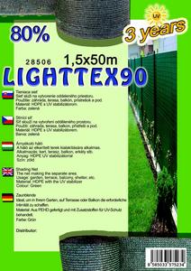 Árnyékoló háló LIGHTTEX90 1,5x50m zöld 80 százalék