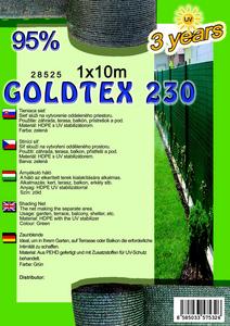 Árnyékoló háló GOLDTEX230 1x10m zöld 95%