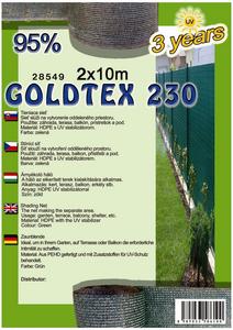 Árnyékoló háló GOLDTEX230 2x10m zöld 95%