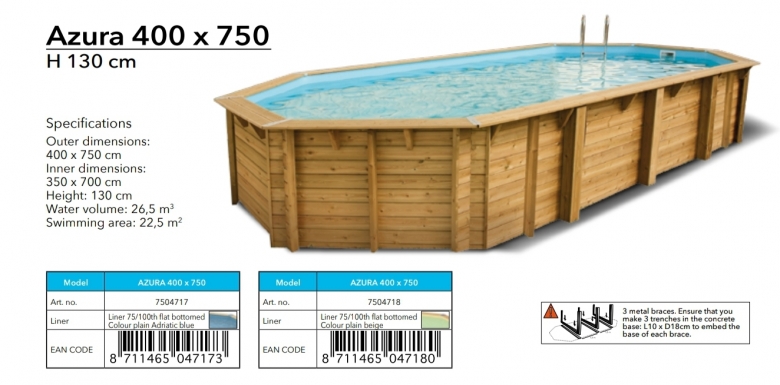 Pool Azura 400 x 750