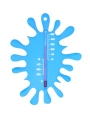 Hőmérő kültéri, műanyag, kék 15 x 11,5 x 0,3 cm