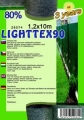 Árnyékoló háló LIGHTTEX90 1,2x10m zöld 80 százalék