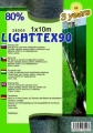 Árnyékoló háló LIGHTTEX90 1x10m zöld 80 százalék