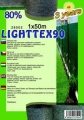 Árnyékoló háló LIGHTTEX90 1x50m zöld 80 százalék