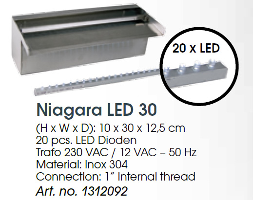 Vízeséselem Niagara 30 LED-es világítással